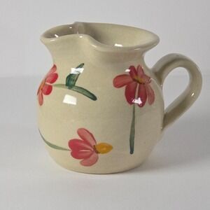 Liberty Pottery Becky Floral Creamer Pitcher Hand Painted Ohio 2006